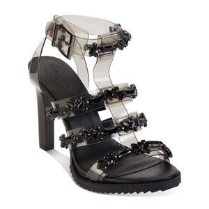 Karl Lagerfeld Black Strappy Heels NEW